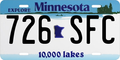 MN license plate 726SFC