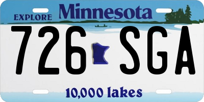 MN license plate 726SGA