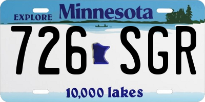 MN license plate 726SGR