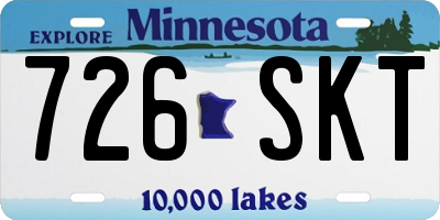 MN license plate 726SKT