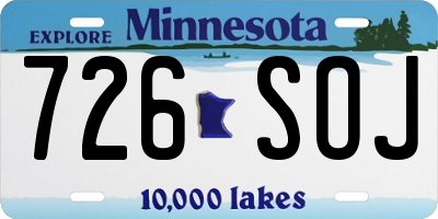 MN license plate 726SOJ