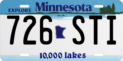 MN license plate 726STI