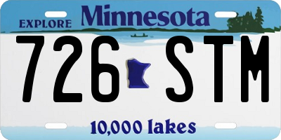 MN license plate 726STM