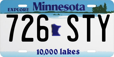 MN license plate 726STY