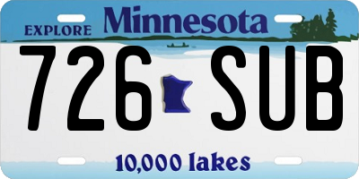 MN license plate 726SUB