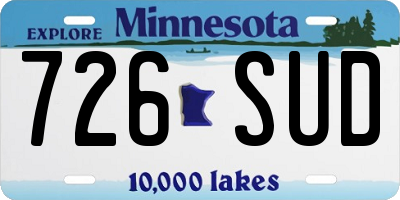 MN license plate 726SUD
