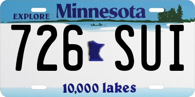 MN license plate 726SUI