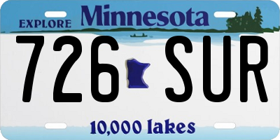 MN license plate 726SUR