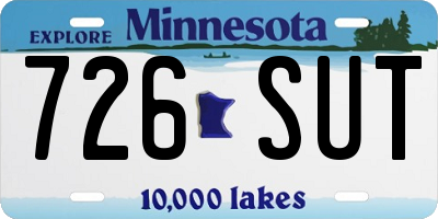 MN license plate 726SUT