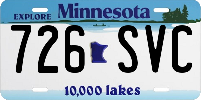 MN license plate 726SVC