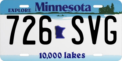 MN license plate 726SVG