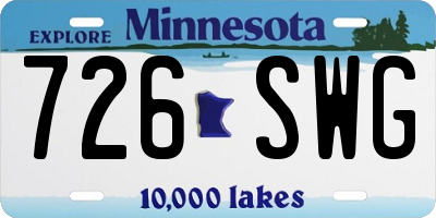 MN license plate 726SWG