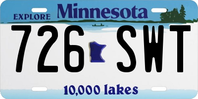 MN license plate 726SWT