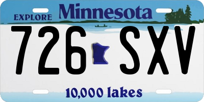 MN license plate 726SXV