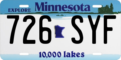 MN license plate 726SYF