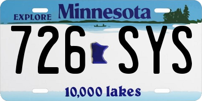 MN license plate 726SYS