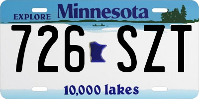 MN license plate 726SZT