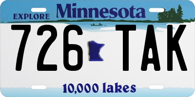 MN license plate 726TAK