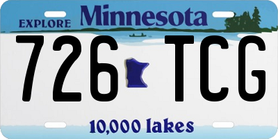 MN license plate 726TCG