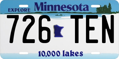 MN license plate 726TEN