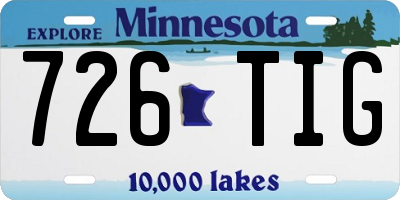 MN license plate 726TIG