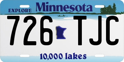 MN license plate 726TJC