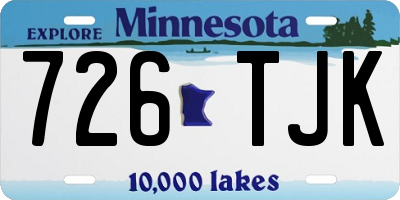MN license plate 726TJK