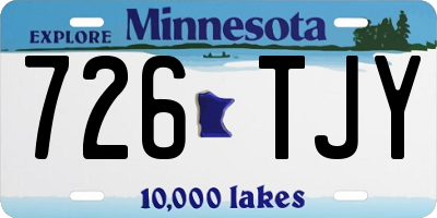 MN license plate 726TJY