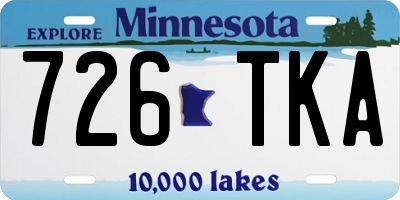 MN license plate 726TKA
