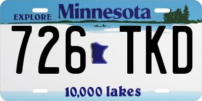 MN license plate 726TKD