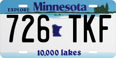 MN license plate 726TKF