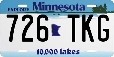 MN license plate 726TKG