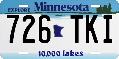 MN license plate 726TKI