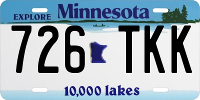 MN license plate 726TKK