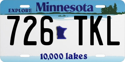 MN license plate 726TKL