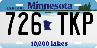 MN license plate 726TKP