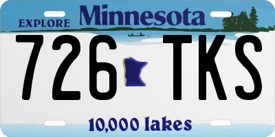 MN license plate 726TKS