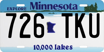 MN license plate 726TKU