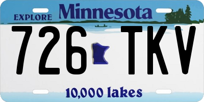 MN license plate 726TKV