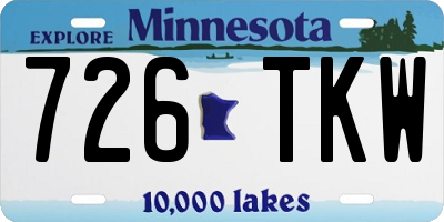 MN license plate 726TKW