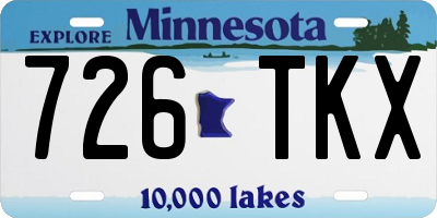 MN license plate 726TKX
