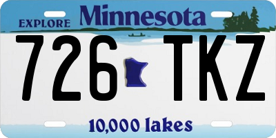 MN license plate 726TKZ