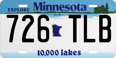MN license plate 726TLB