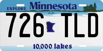 MN license plate 726TLD