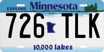 MN license plate 726TLK