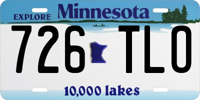 MN license plate 726TLO