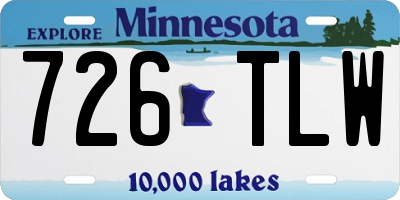 MN license plate 726TLW