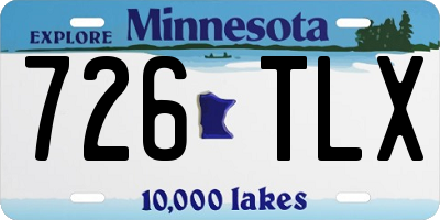 MN license plate 726TLX