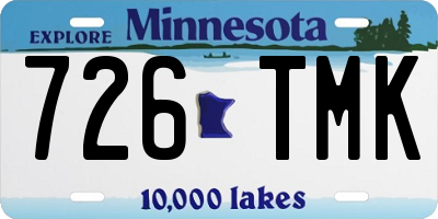 MN license plate 726TMK