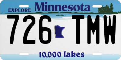 MN license plate 726TMW
